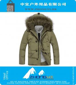 Mens Winter Duck Down Jackets Men Fashion Thick Warm Down Coats Fur Collar Hooded Down Jackets Outdoor Men Snow Coats